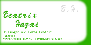 beatrix hazai business card